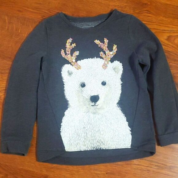 Sparkly Cute Girls Bear Sweatshirt - Picture 1 of 4